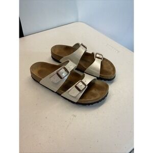 Birkenstock Sydney‎ Birko-Flor Graceful Pearl White Size 37N US 6.5 Casual EUC